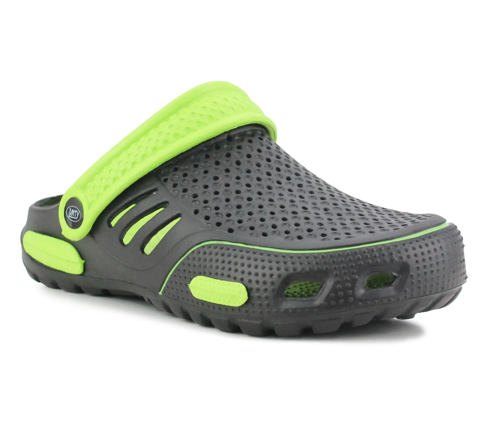 Mens Lightweight EVA Beach Clogs Summer Breathable Kitchen Garden Hospital Nurse Pool Water Shoe Mules Sandals Black/Green