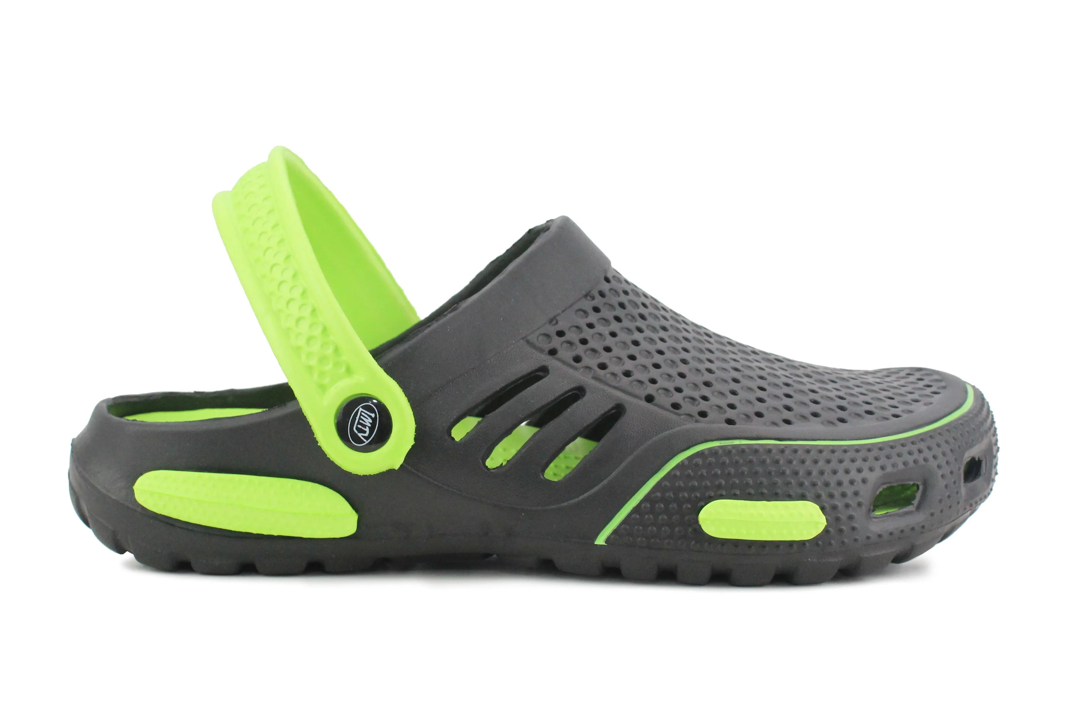 Mens Lightweight EVA Beach Clogs Summer Breathable Kitchen Garden Hospital Nurse Pool Water Shoe Mules Sandals Black/Green