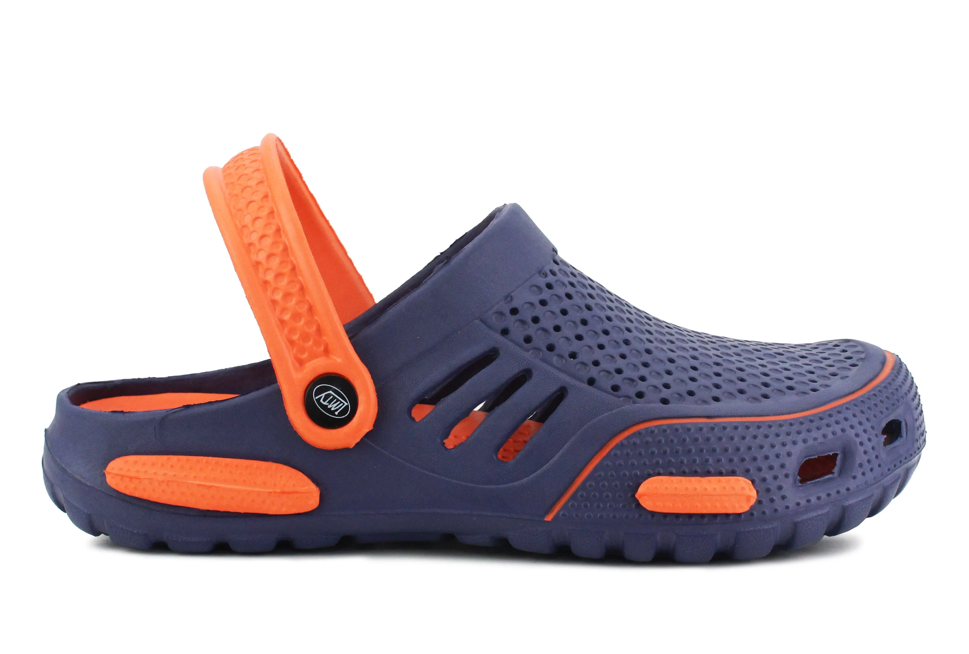 Mens Lightweight EVA Beach Clogs Summer Breathable Kitchen Garden Hospital Nurse Pool Water Shoe Mules Sandals Navy Orange