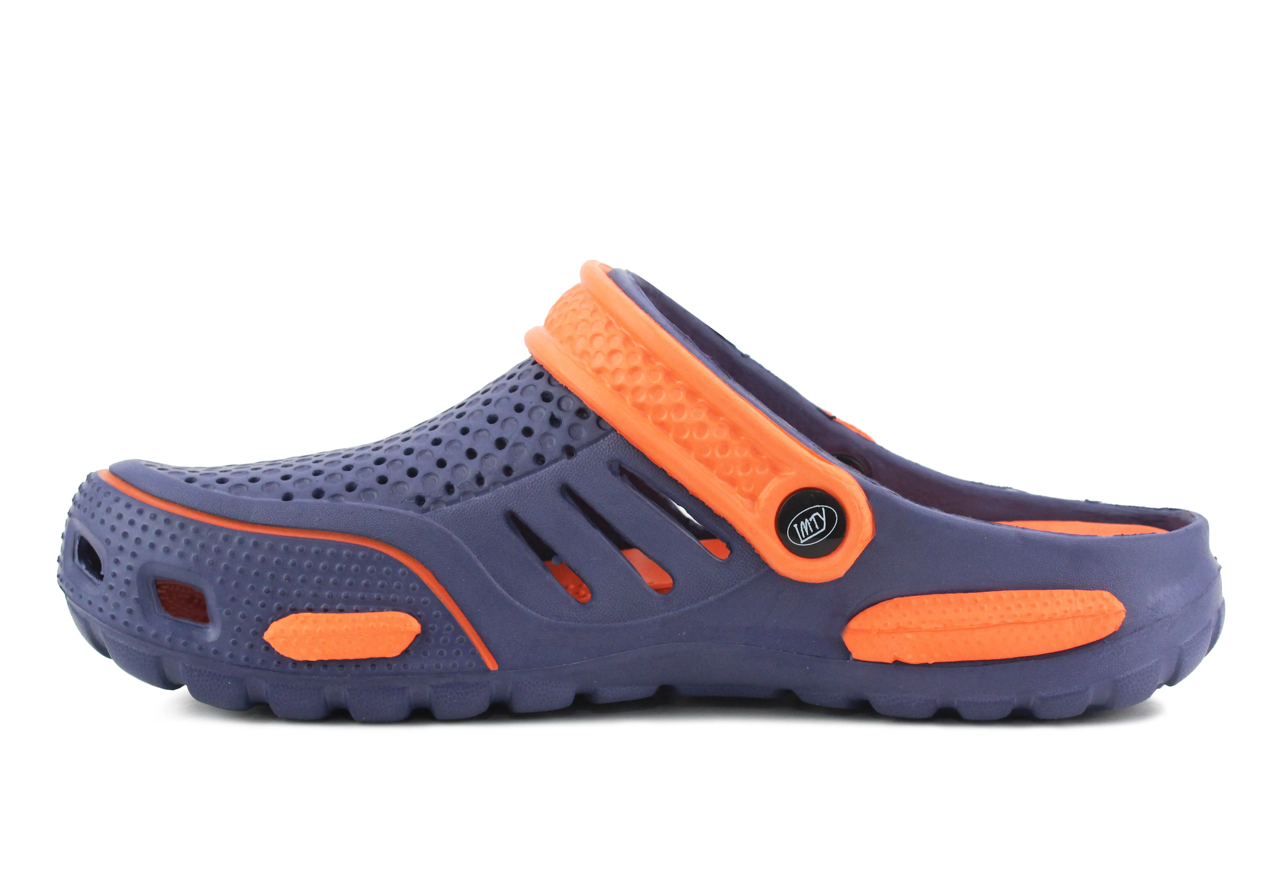 Mens Lightweight EVA Beach Clogs Summer Breathable Kitchen Garden Hospital Nurse Pool Water Shoe Mules Sandals Navy Orange