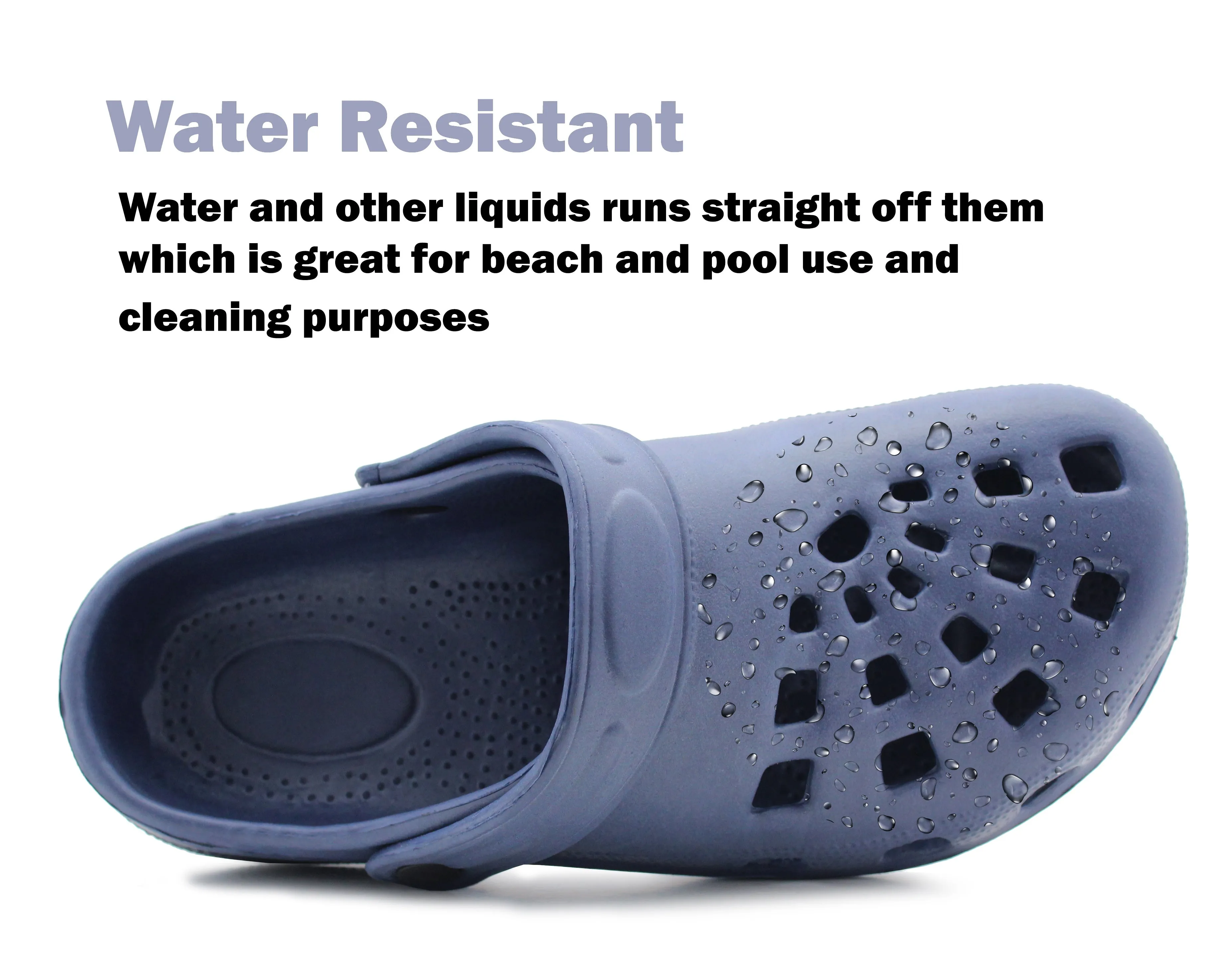 Mens Lightweight EVA Clogs Slip On Breathable Garden Summer Beach Hospital Nurse Kitchen Slipper Water Shoes Mules Sandals
