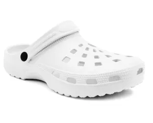Mens Lightweight White EVA Clogs Breathable Slip On Garden Beach Hospital Nurse Kitchen Water Shoes Mules Sandals