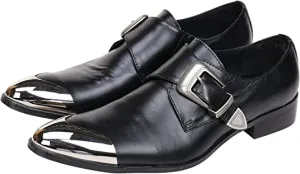 Men's Metal Tip Buckle Western Loafers