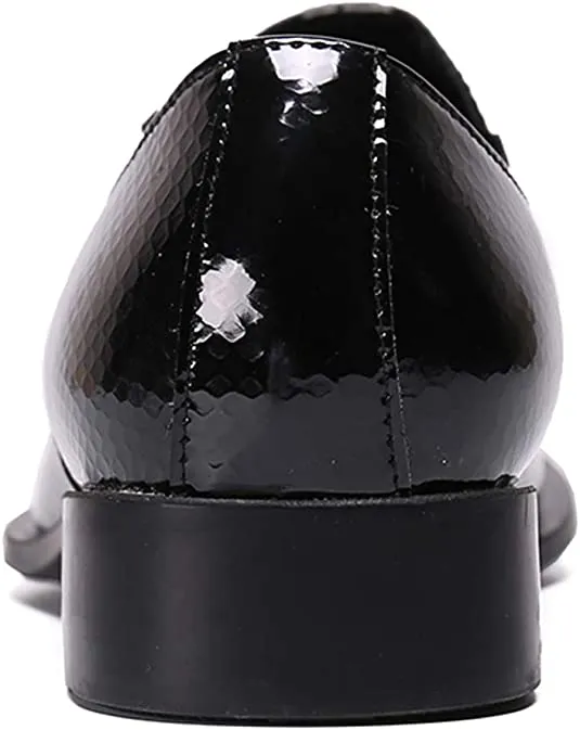 Men's Shiny Western Loafers Metal Tip