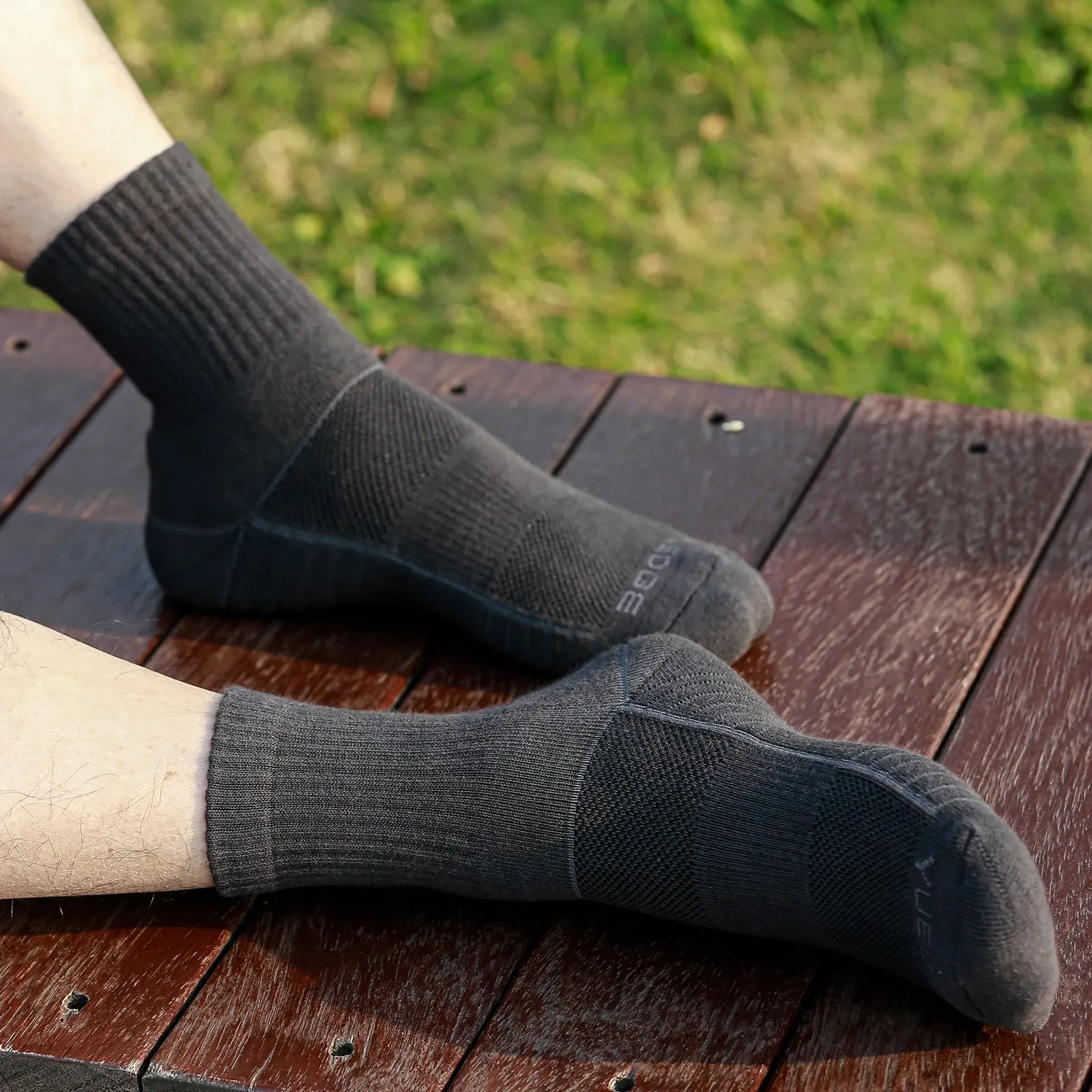 Men's Thick Breathable Cotton Cushion Crew Socks - Ideal for Outdoor Sports, Hiking, Trekking, and Work Boots