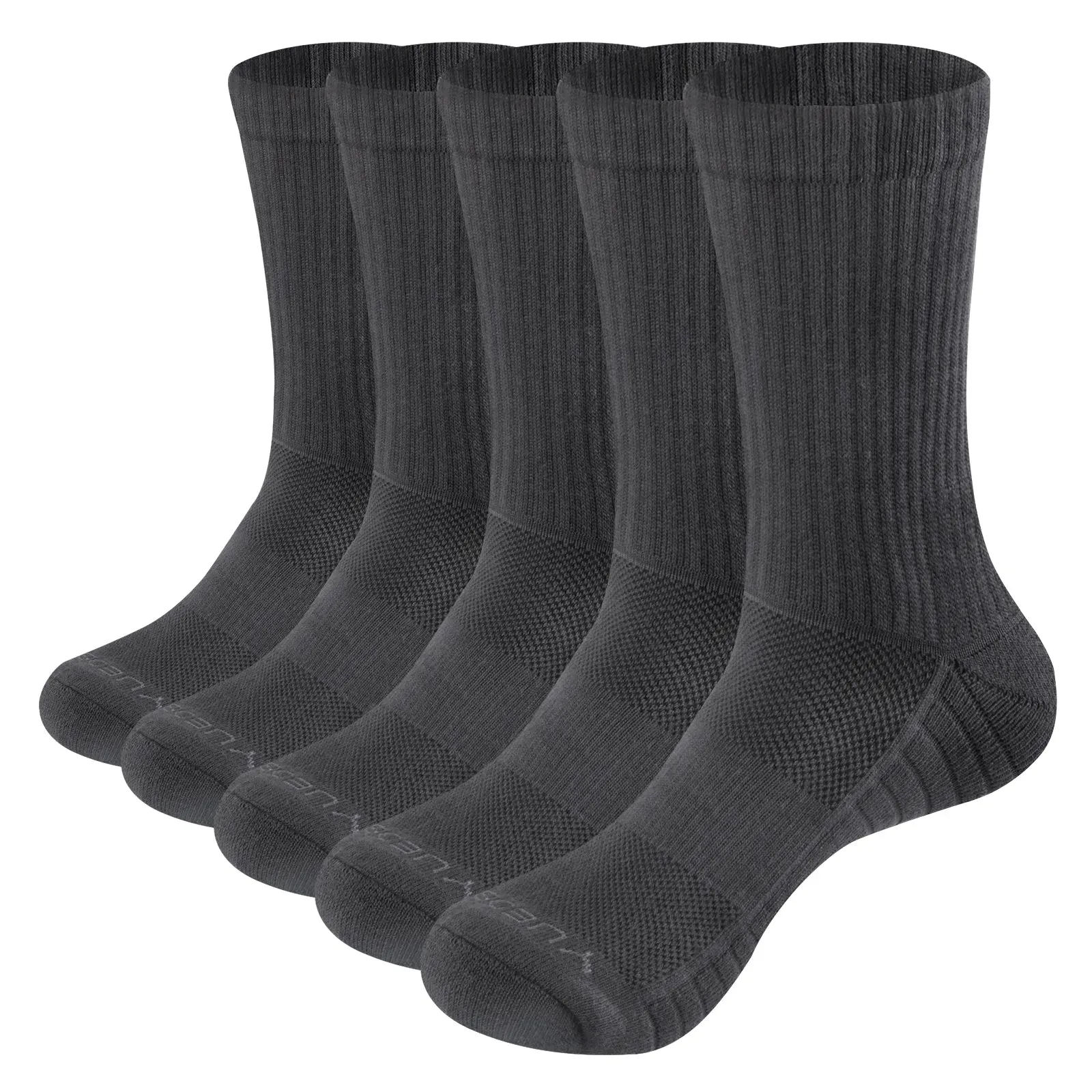 Men's Thick Breathable Cotton Cushion Crew Socks - Ideal for Outdoor Sports, Hiking, Trekking, and Work Boots