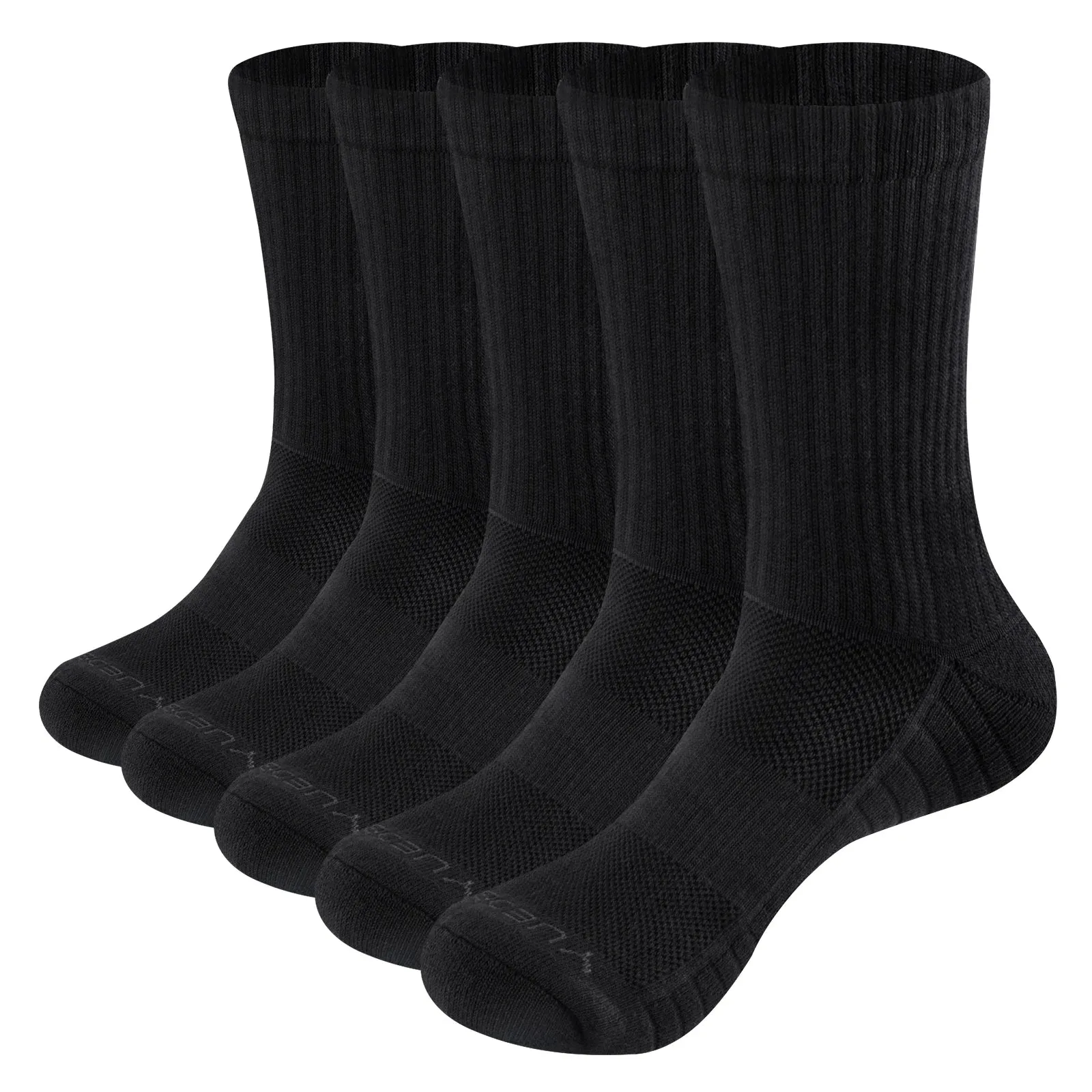 Men's Thick Breathable Cotton Cushion Crew Socks - Ideal for Outdoor Sports, Hiking, Trekking, and Work Boots
