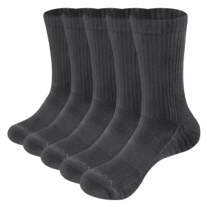 Men's Thick Breathable Cotton Cushion Crew Socks - Ideal for Outdoor Sports, Hiking, Trekking, and Work Boots