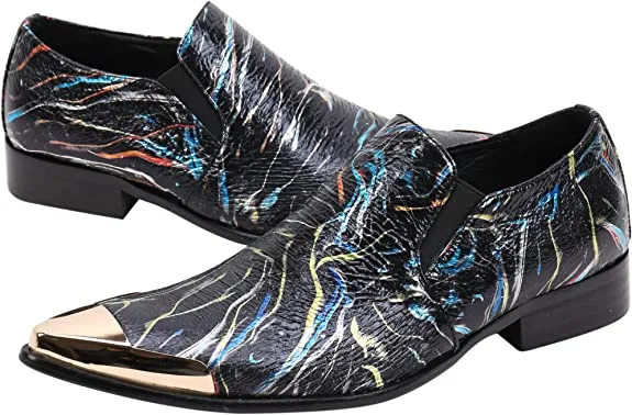Men's Western Dress Loafers Graphic Print