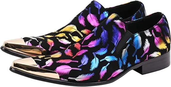 Men's Western Dress Loafers Graphic Print
