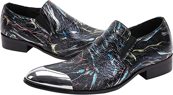 Men's Western Dress Loafers Graphic Print