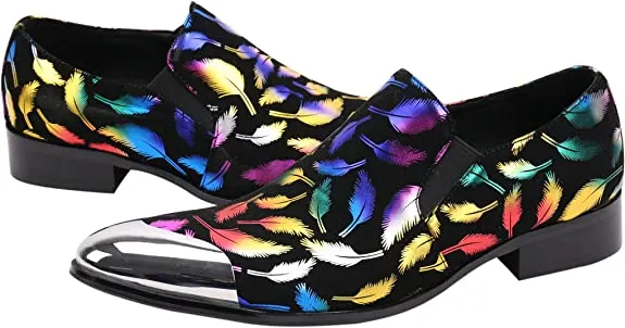 Men's Western Dress Loafers Graphic Print
