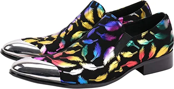 Men's Western Dress Loafers Graphic Print