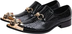 Men's Western Dress Loafers Rhinestone Metal Tip