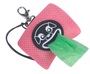 Mesh Smiley Dog Poo Bag Dispenser Fluo Pink