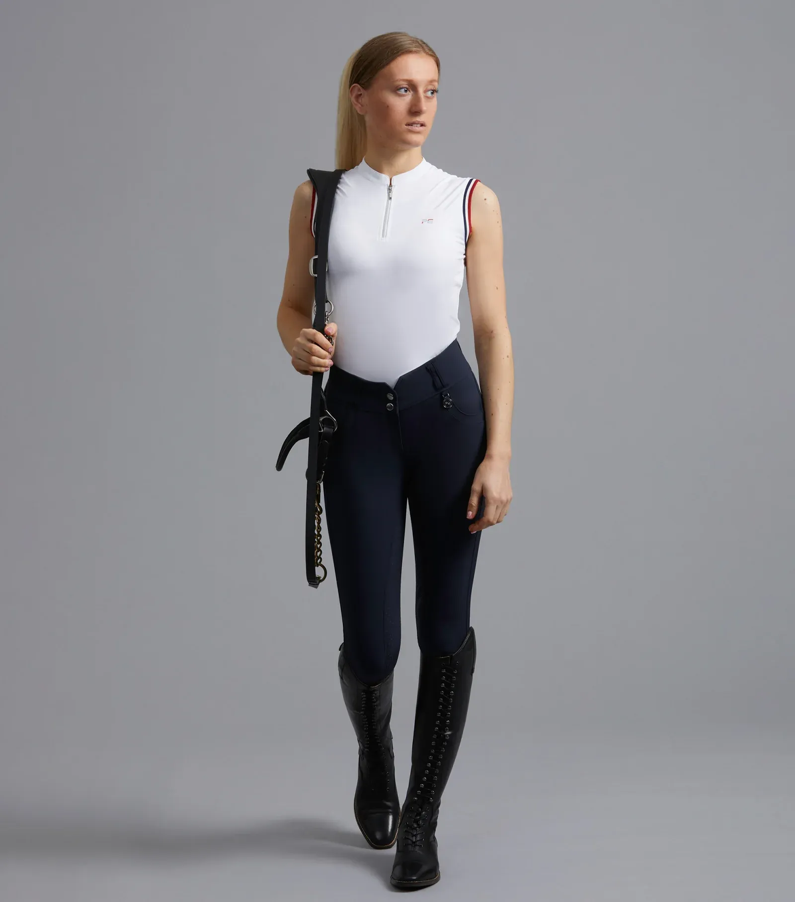 PEI Sophia Silicon Full Seat High Waist Breeches (Navy)
