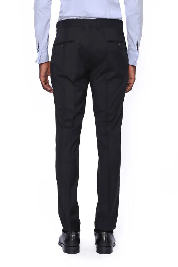 Plain Men Black Pants - Wessi