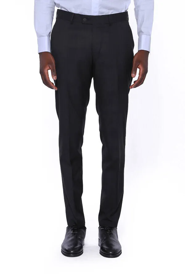 Plain Men Black Pants - Wessi