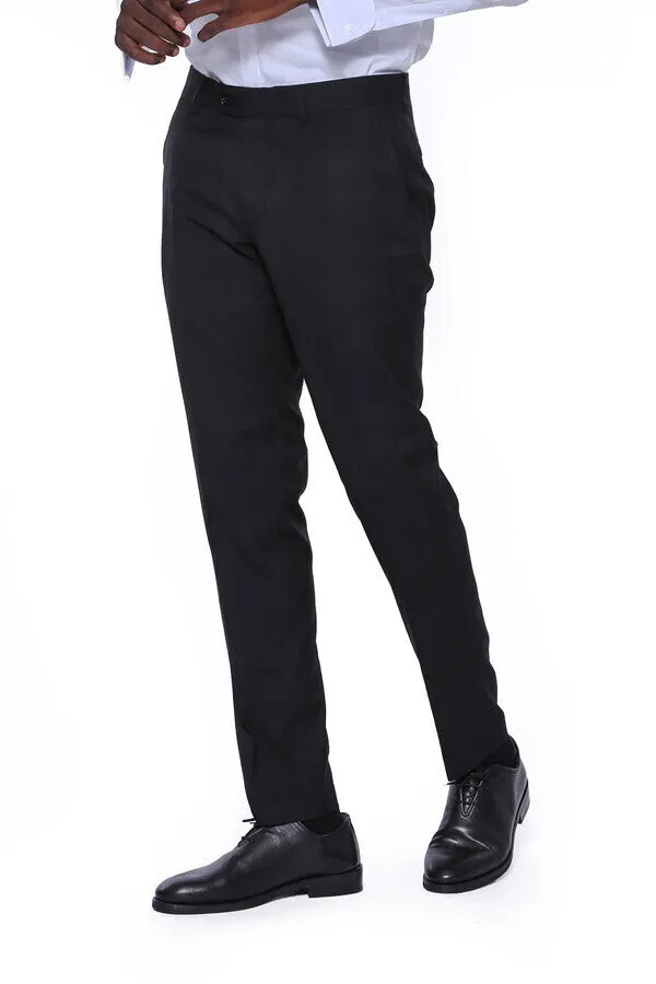 Plain Men Black Pants - Wessi