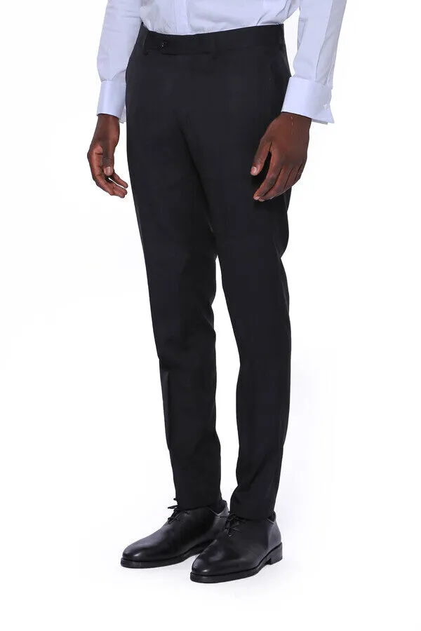 Plain Men Black Pants - Wessi