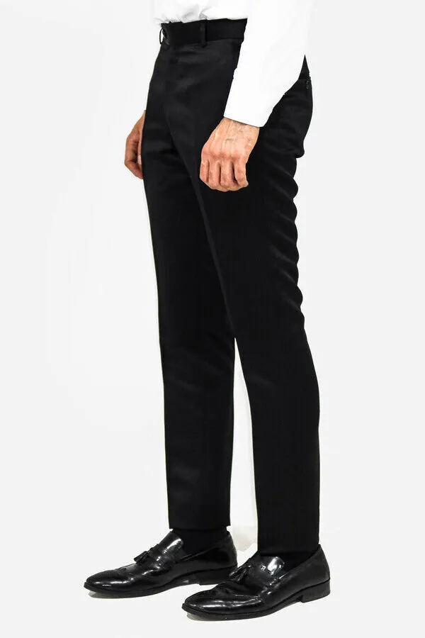 Plain Men Black Pants - Wessi