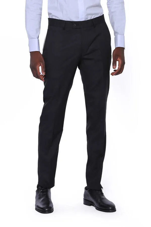 Plain Men Black Pants - Wessi