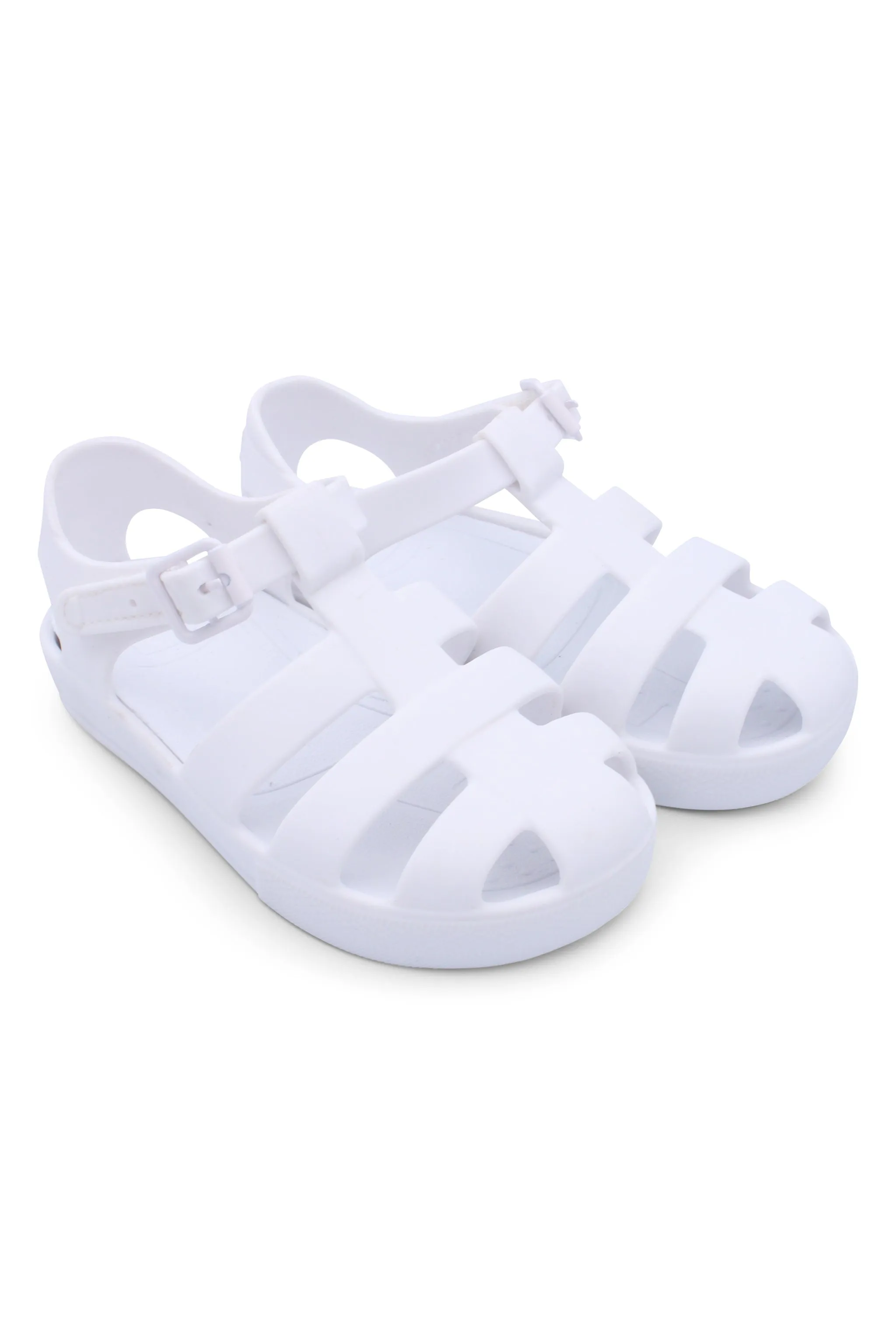 "Monaco" Matte White Jelly Sandals
