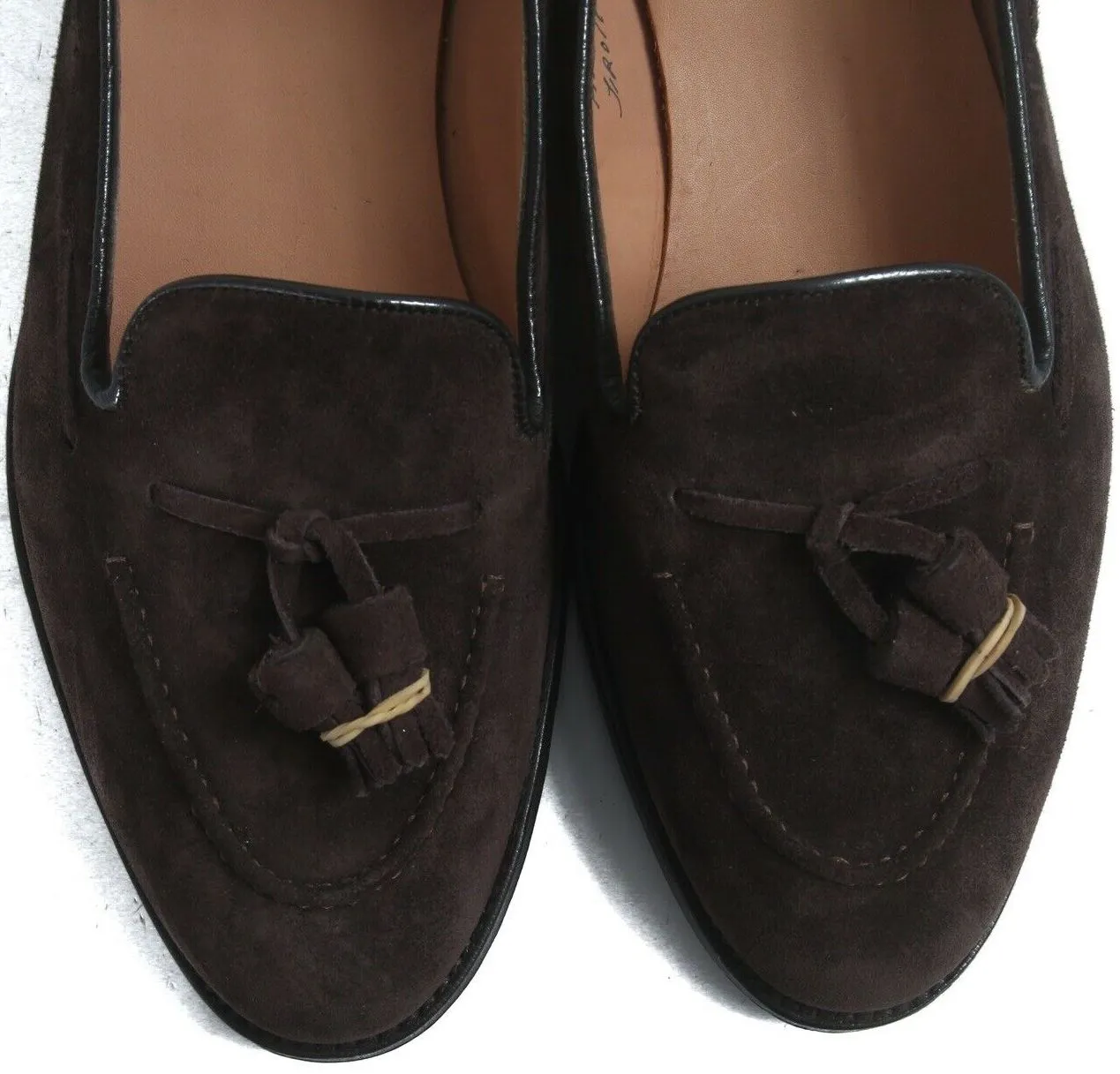 "The Armoury England Hudson Jiro Last Chocolate Suede Tassel Loafers" 6.5 UK (New In Box)