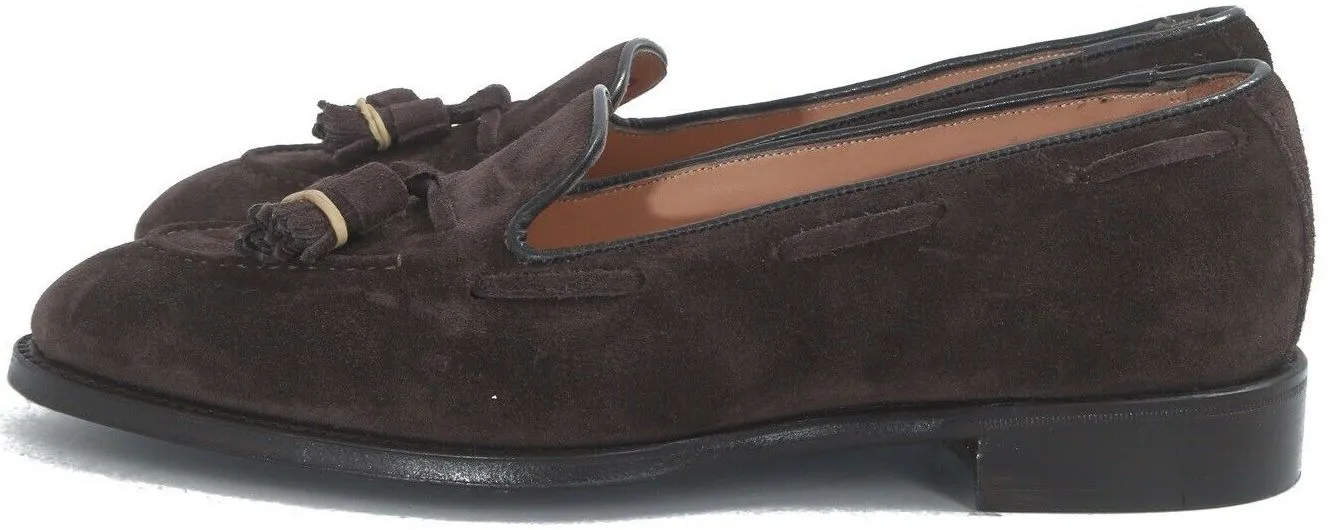 "The Armoury England Hudson Jiro Last Chocolate Suede Tassel Loafers" 6.5 UK (New In Box)