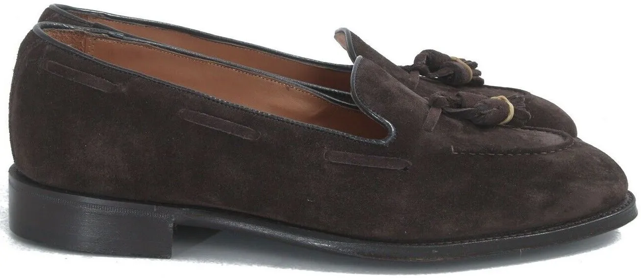 "The Armoury England Hudson Jiro Last Chocolate Suede Tassel Loafers" 6.5 UK (New In Box)