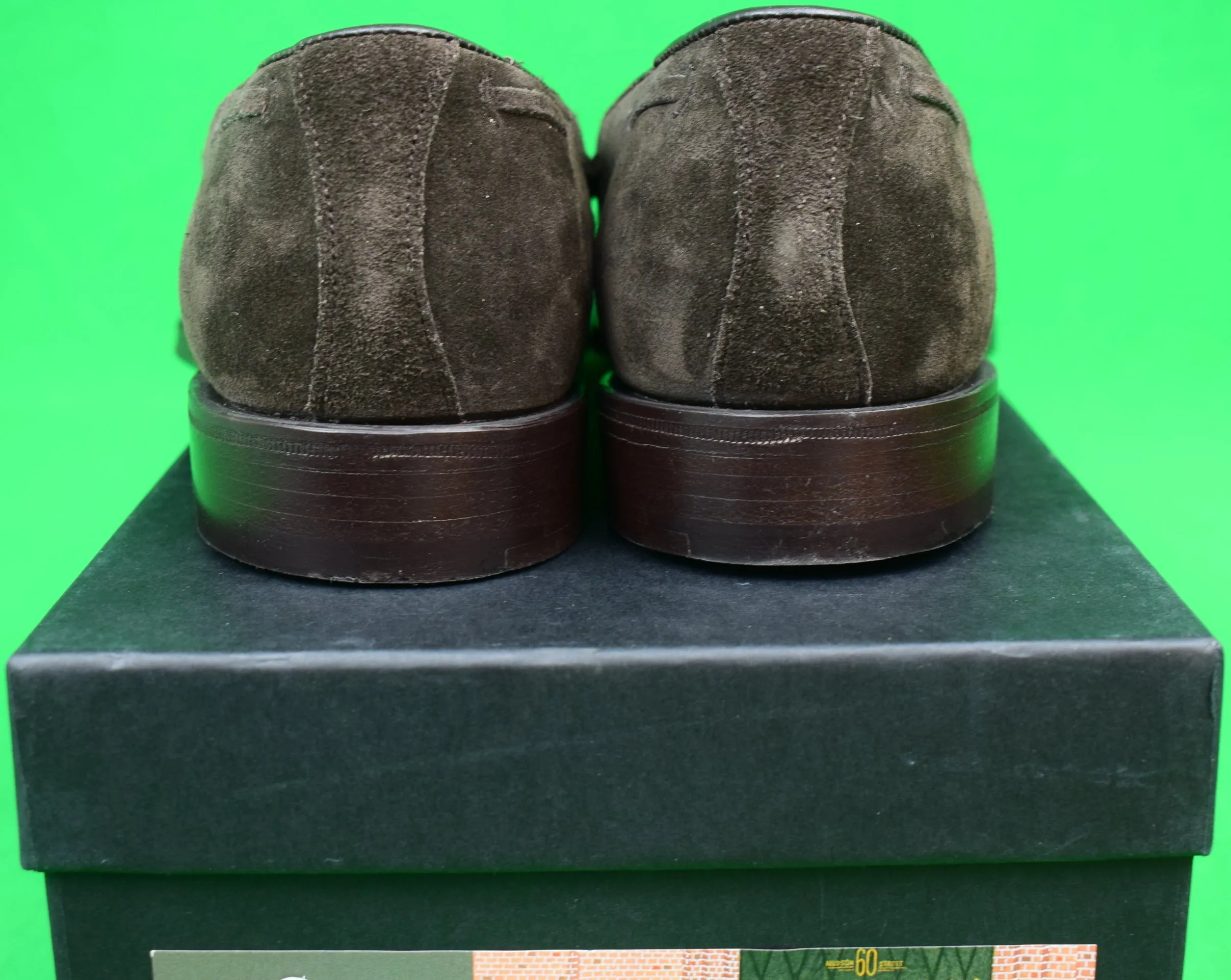 "The Armoury England Hudson Jiro Last Chocolate Suede Tassel Loafers" 6.5 UK (New In Box)