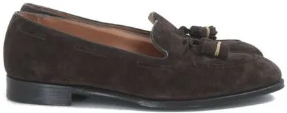 "The Armoury England Hudson Jiro Last Chocolate Suede Tassel Loafers" Sz 10 UK (NIB)