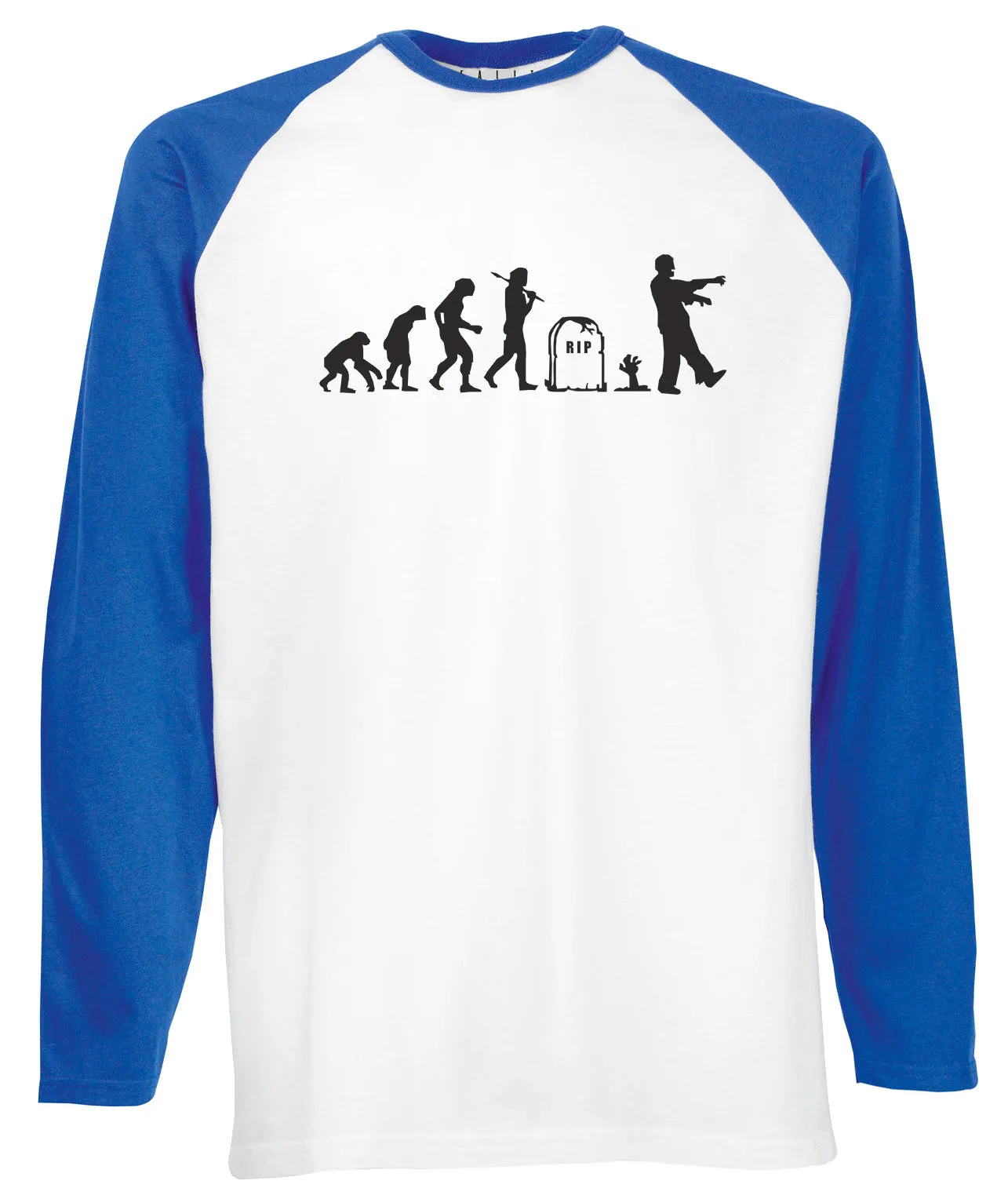 Reality Glitch Evolution of Zombies Mens Baseball Shirt - Long Sleeve