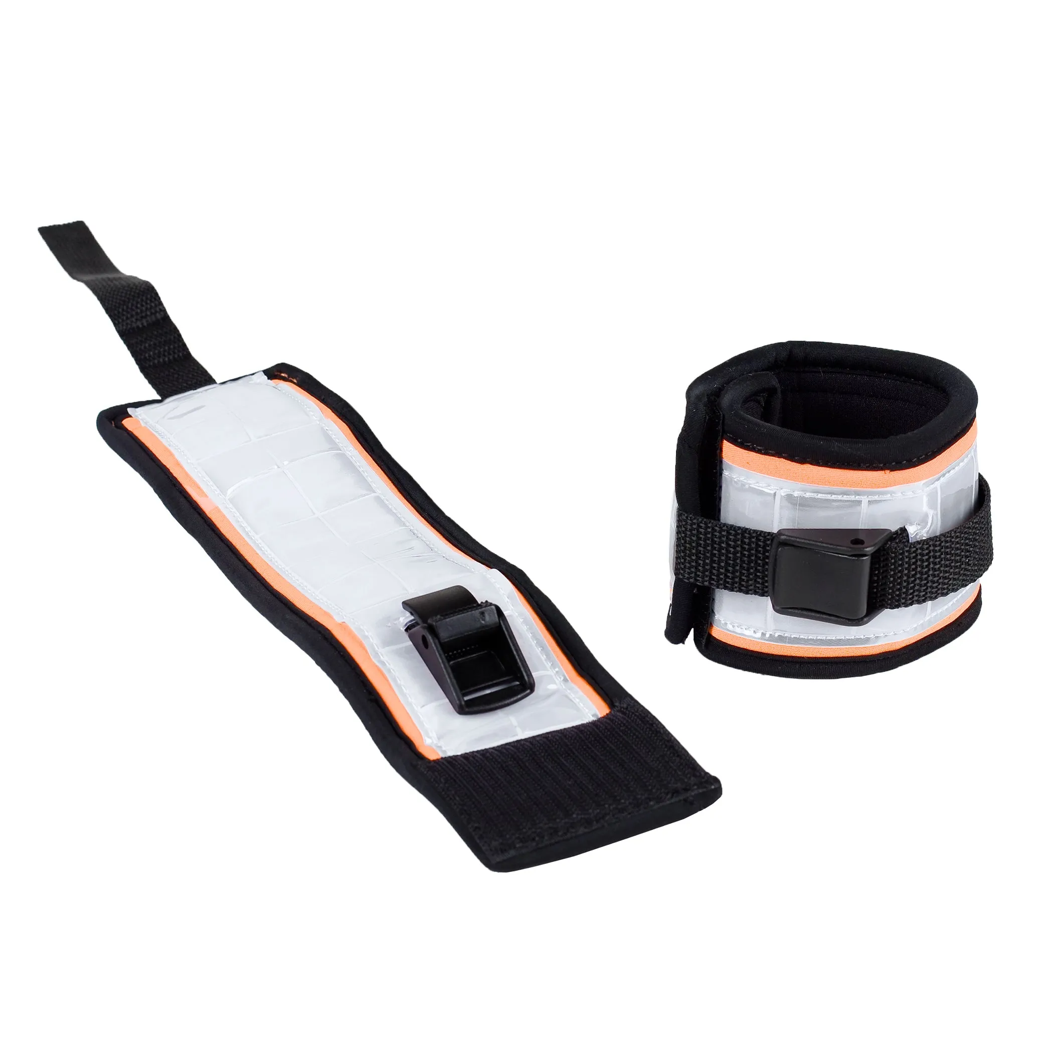 Reflective Leg Strap Black & Orange