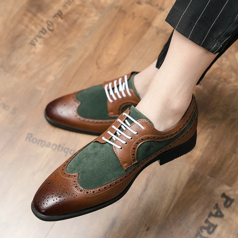 Retro Lace-up Pointed Dress Men Dress Shoes