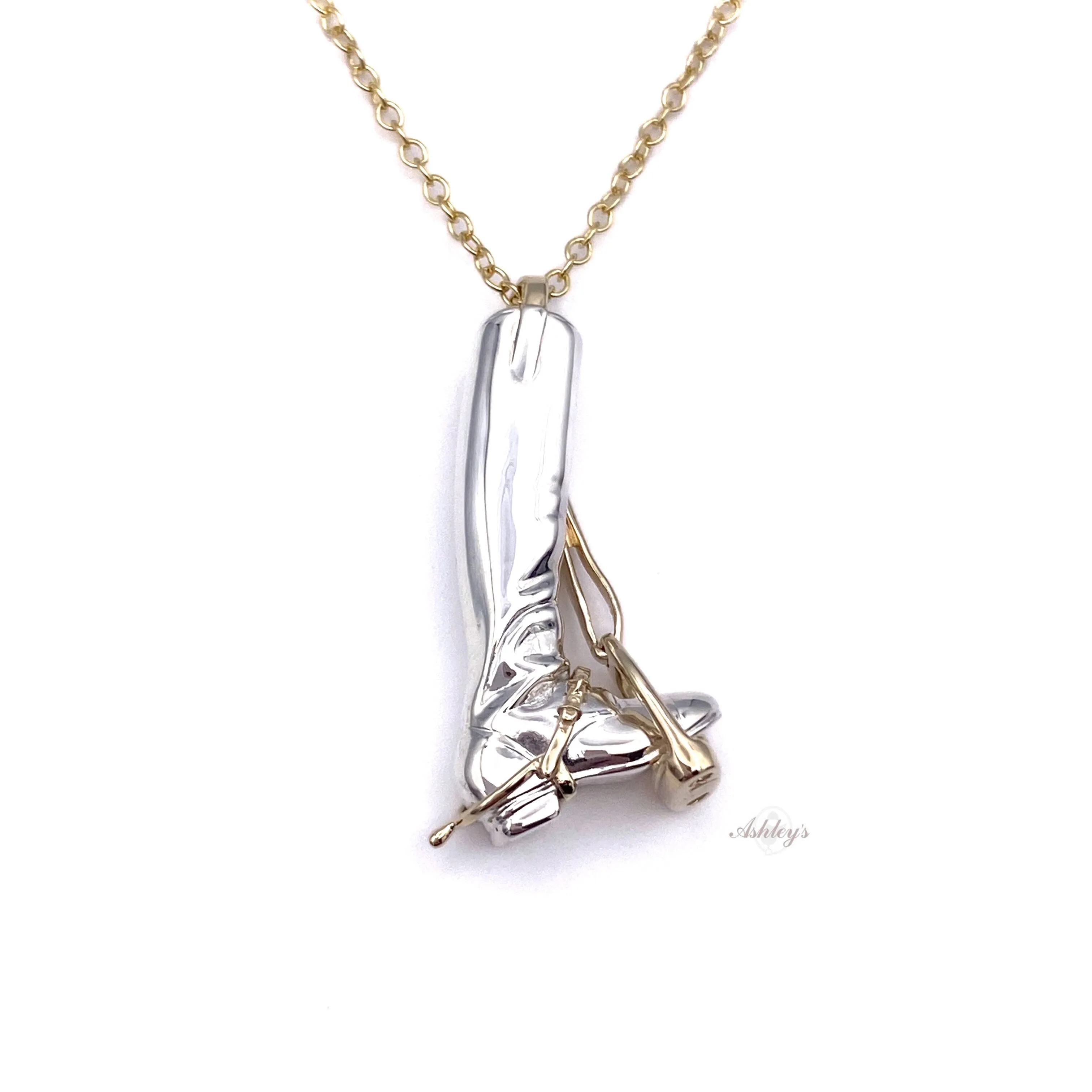 Riding Boot Pendant, Sterling Silver