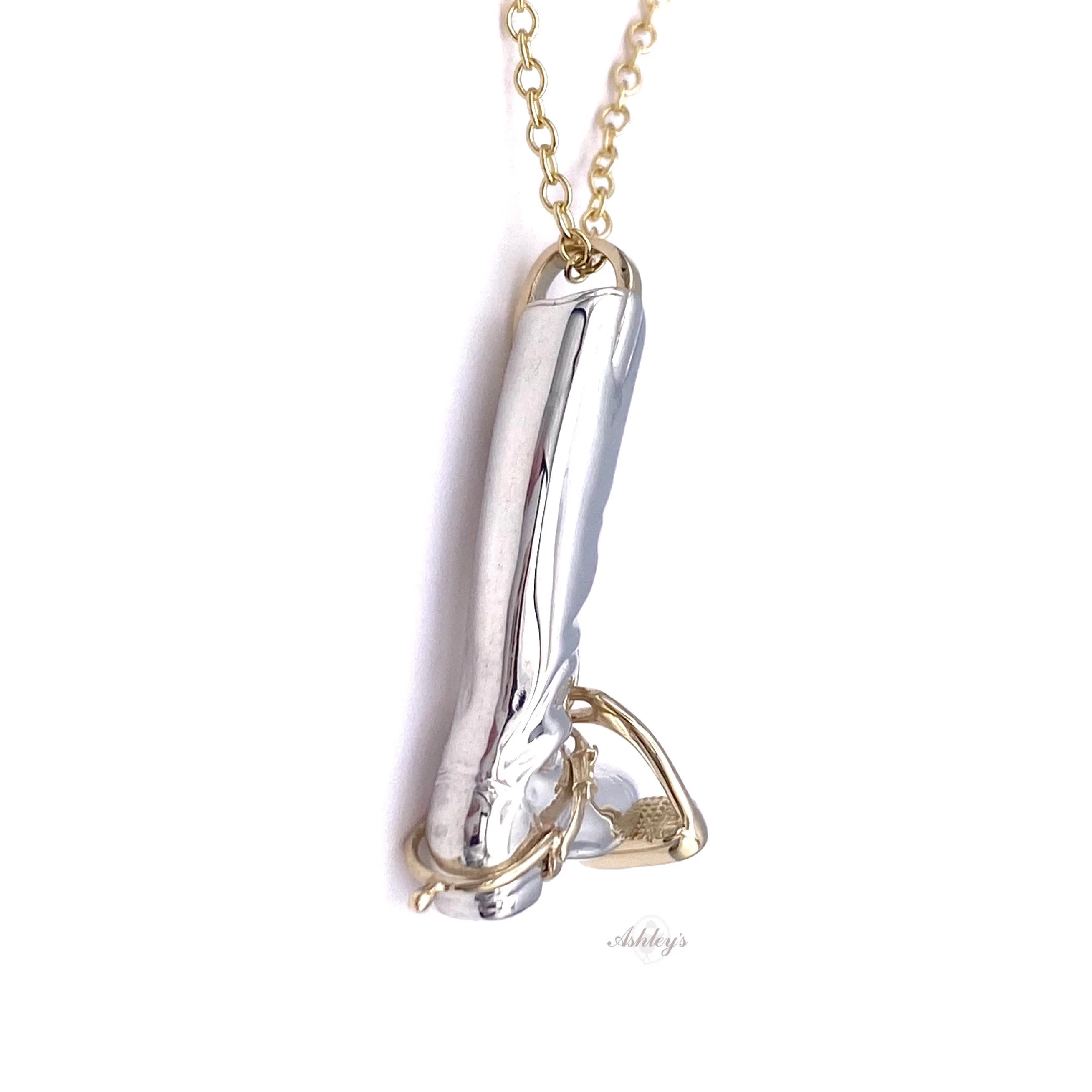 Riding Boot Pendant, Sterling Silver