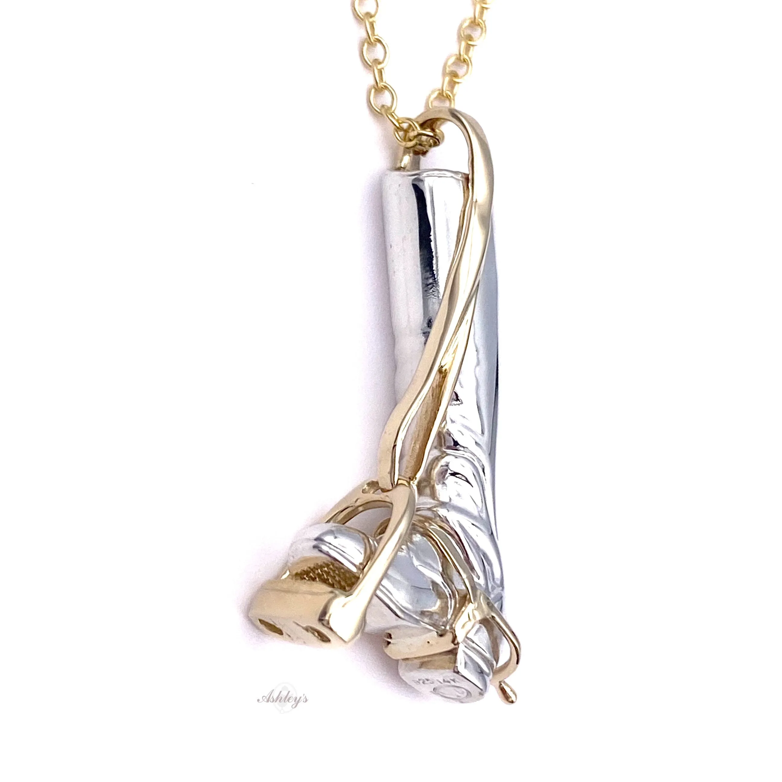 Riding Boot Pendant, Sterling Silver