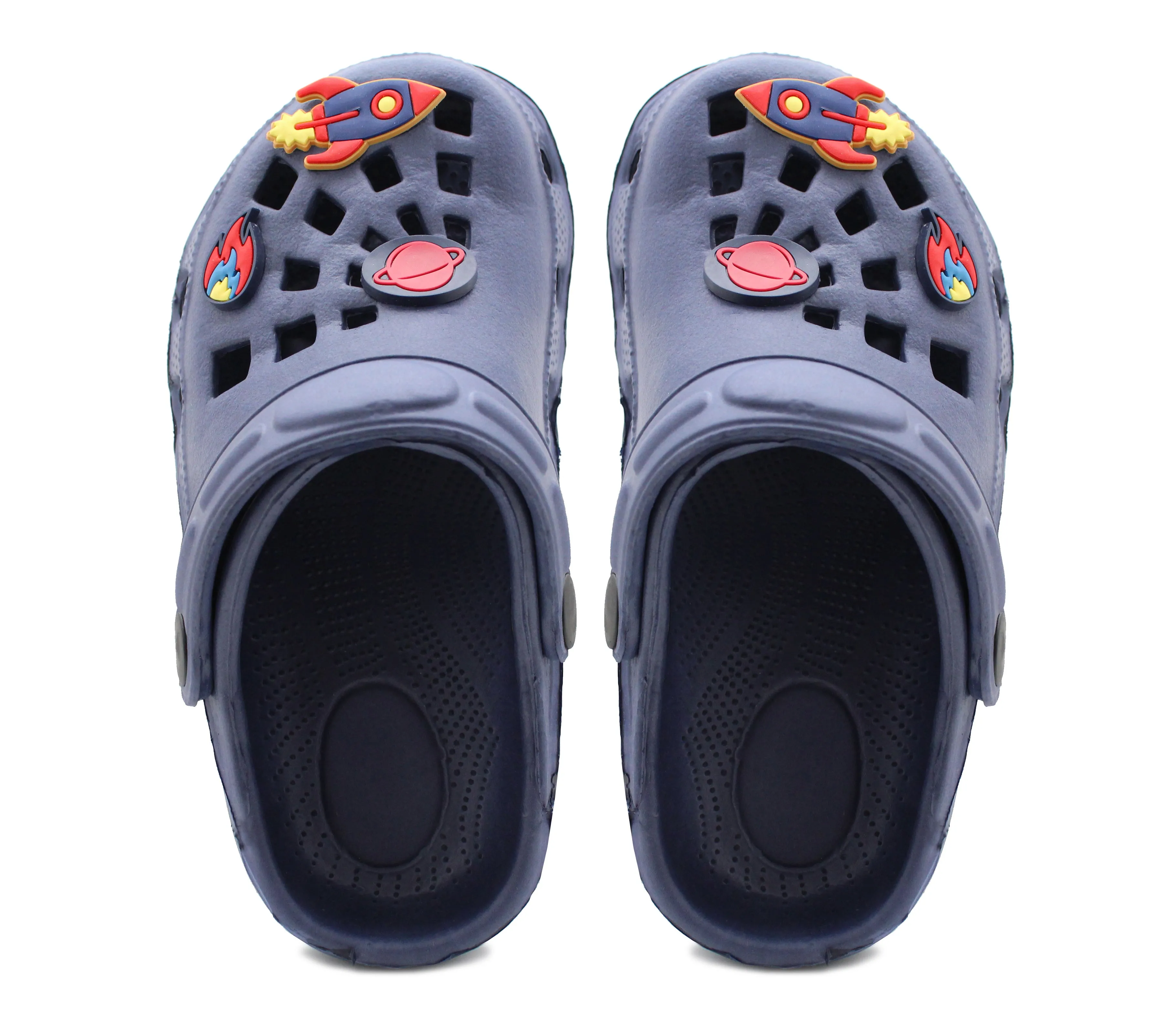 ROCKET Boys Kids Youth Breathable EVA Lightweight Beach Clogs in Navy
