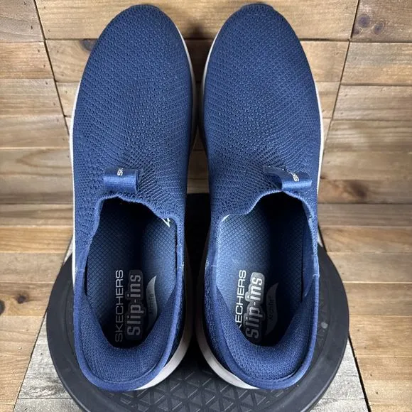 Skechers Mens Size 13 Slip-Ins Blue Archfit Handsfree Sneakers Walking Shoe