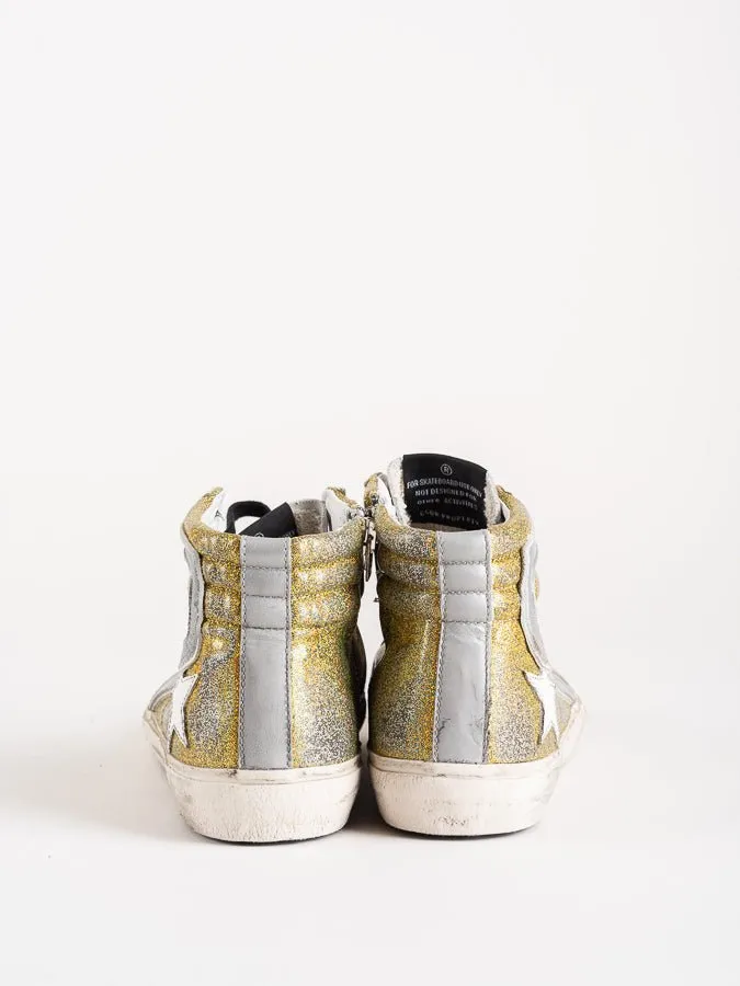slide sneakers - cedro glitter/white star