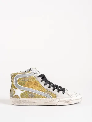 slide sneakers - cedro glitter/white star