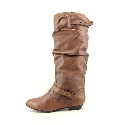 Steve Madden Brown Leather Kikii Slouch Riding Boots Size 10