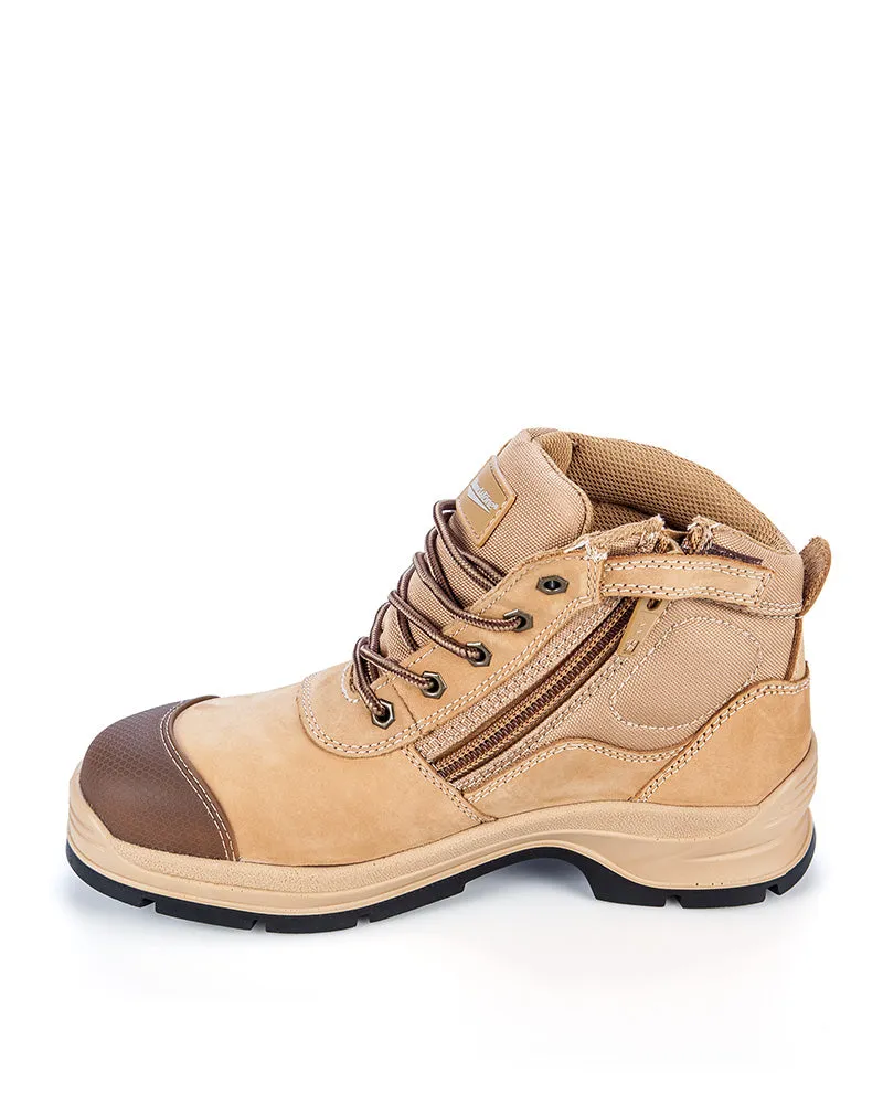 Style 318 Workfit Lace Up Zip Side Boot - Wheat