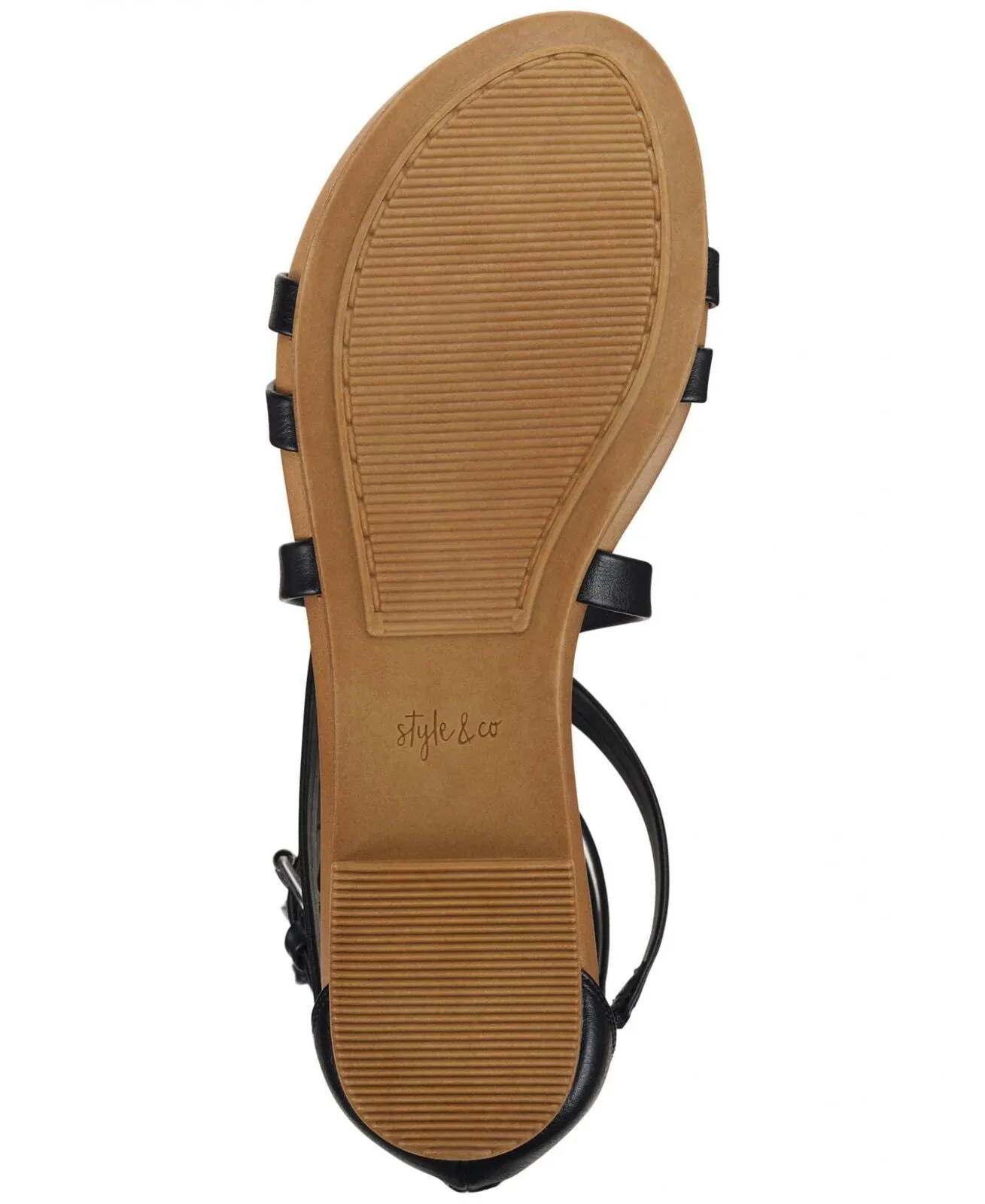 Style & Co Womens Criss Cross Straps Chelsea Gladiator Flat Sandals Black 6.5M