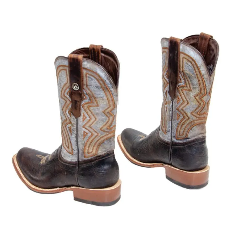 TANNER MARK MEN’S Shoulder Marble Brown Western Boots Whit Hybrid Sole