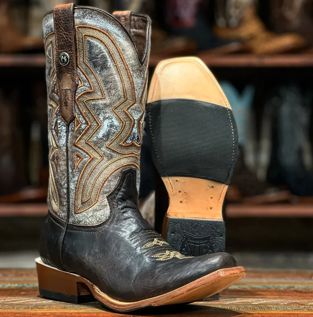 TANNER MARK MEN’S Shoulder Marble Brown Western Boots Whit Hybrid Sole