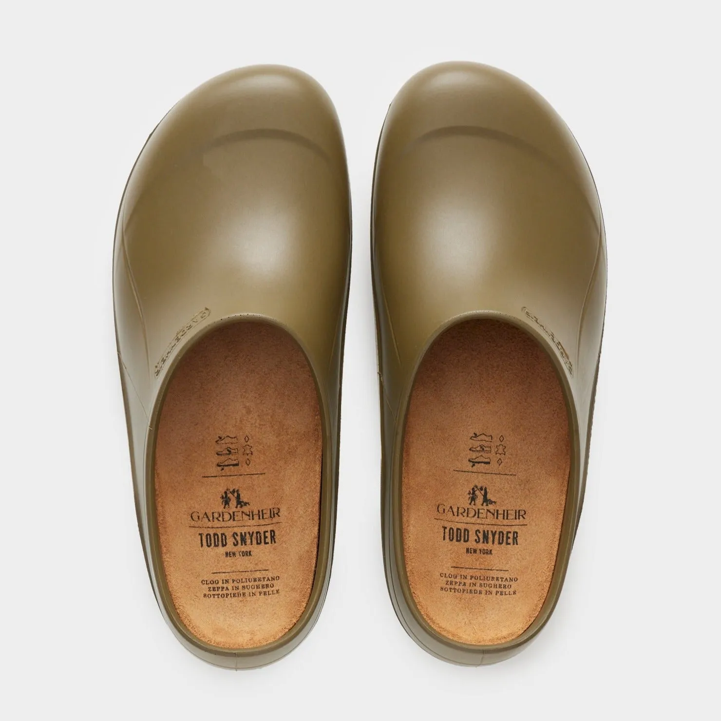 Todd Snyder X Gardenheir Italian Garden Clogs in Camp Olive