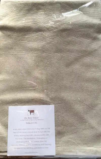 Towel Oatmeal Color Cotton Decorated with English Boots and Bit