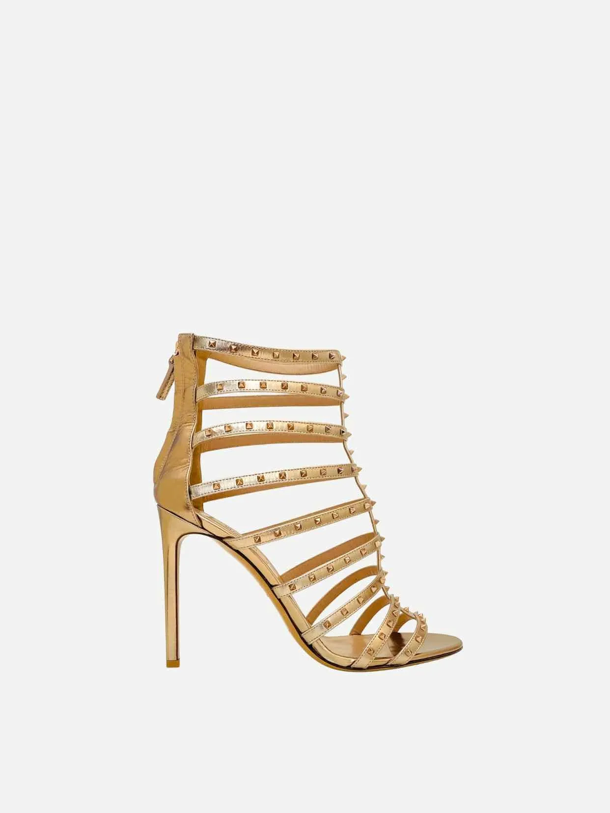 VALENTINO Rockstud Metallic Gold Heeled Sandals 41